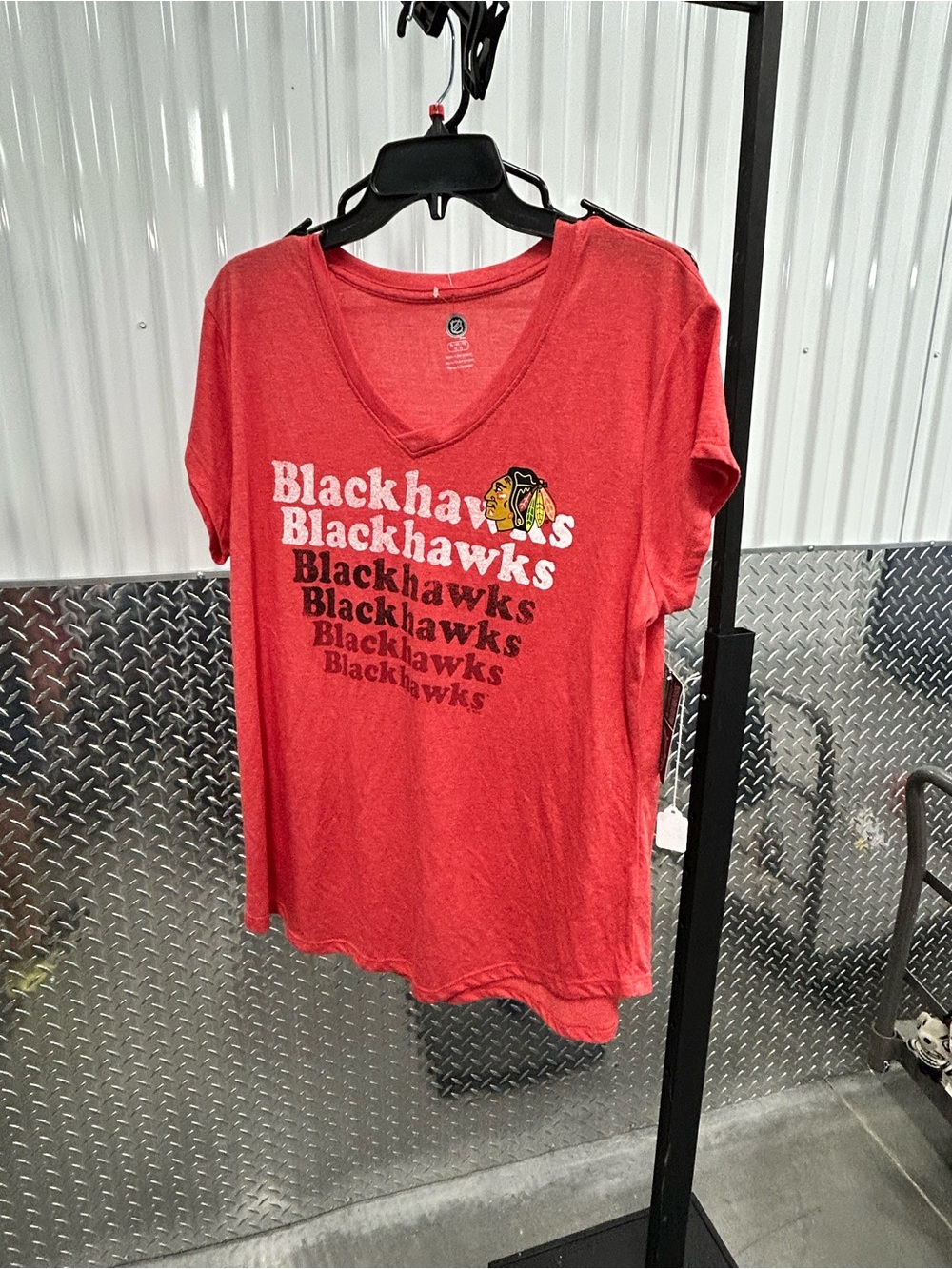 Red V-Neck Women’sBlackhawks Tee